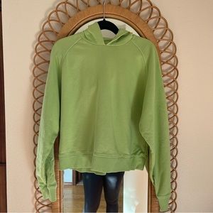 NWOT Outdoor Voices Cotton Terry Cropped Hoodie, Jade sz S